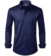 Alimens & Gentle Men's Dress Shirt Regular Fit Stretch Stain Shield Long Sleeve Solid Business We...