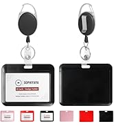 SOPHIYAYA ID Badge Holder with Clip Badge Reels Retractable Heavy Duty Id Card with Carabiner Bad...