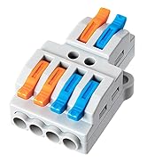 GKEEMARS 10 Pcs Lever Wire Connectors, Quick Wiring Cable Connector Push-in Conductor Terminal Bl...
