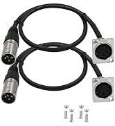 Jozzai D Type XLR Cable 1.6FT, 2 Pack, Pass Through Connector, D XLR Female to Male for Premium S...