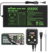 BN-LINK Seedling Heat Mat with Thermostat Controller Combo Set, 10" x 20.75" Plant Heating Mat fo...