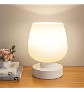 Touch Table Lamp for Nightstand - Small Bedside Lamp for Bedroom Living Room Night Stands, Desk L...