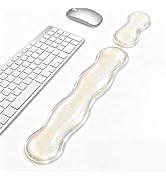 Luvzuni Wrist Rest for Keyboard and Mouse, Yellow | Ergonomic Mouse Hand Rest Set, Cute Glitter C...