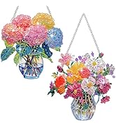 Muzagroo Art Flowers 5D Diamond Art Kit for Adults, DIY Special Shaped Diamond Art Hanging Orname...