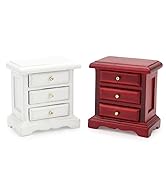 Miniature Bedside 1:12 Furniture Dollhouse Nightstand Bedroom Drawer Cabinet Model Accessories Mi...