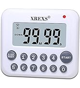 XREXS Digital Kitchen Timer Magnetic Countdown Up Cooking Timer Clock with Magnet Back and Clip, ...