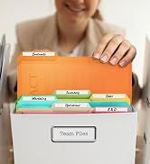 Dunwell Plastic Pastel File Folders - (6 Pack), Sturdy 1/3 Tab File Folders Letter Size