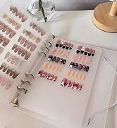 Press On Nail Organizer,Press On Nail Packaging,Removable Loose-Leaf Storage Book for Fake Nail,N...