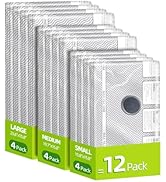 VACKFOX 12 Pack Travel Vacuum Bags for Clothing,Compression Seal Packing Cubes for Luggage Suitca...