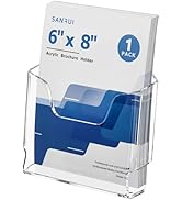 SANRUI 1 Pack Acrylic Brochure Holder 6 x 8 inch , Clear Literature Display Stand Flyer Holder fo...