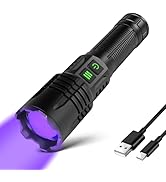 365nm UV Light & Led Flashlight Rechargeable, 6 modes Powerful Black Light for Pet Urine Detectio...
