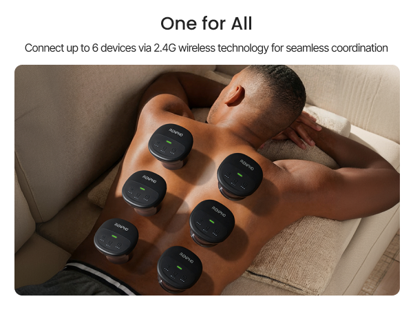 Electric cupping massager connects up to 6 devices with 2.4G wireless for seamless control