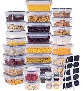 68 PCS Airtight Food Storage Containers with Lids, 34 Containers & 34 Lids | BPA-Free Meal Prep S...