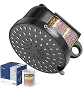 HOPOPRO 5 Modes High Pressure Fixed Showerhead (6 Inch Black)