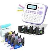 EazeID Label Maker with Tapes 8PK Bundle 12mm 0.47 Laminated Color, Label Maker Waterproof-Labels...