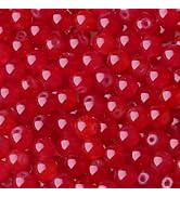 NUKAYAI 500Pcs Red Glass Beads for Bracelets, Round 8mm Crystal Beads for Bracelet Jewelry Making...
