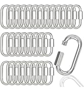 30PCS 3 Inches Chain Quick Links, M8 Galvanized Steel Thread Heavy Duty Carabiner Clips, 5/16" Lo...