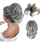 CJL HAIR Claw Clip Short Ponytail Hair Extensions DIY Bendable Metals Messy Bun Hair Piece for Wo...