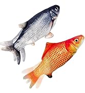 Cat Toys Flopping Fish with SilverVine and Catnip, 2 Pack Interactive Cat Toy for Indoor Cats, 11...