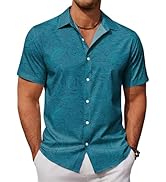 COOFANDY Mens Hawaiian Shirts Short Sleeve Button Down Aloha Shirt Casual Beach Clothes