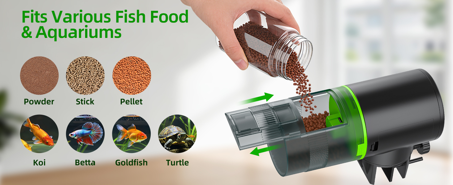 automatic fish feeder for aquarium flake food