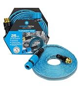 HydroTech FlatJacket 5/8" 25 ft Garden Hose with Patented Force Control Technology- Flexible, Kin...