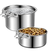 Stainless Steel Dog Bowls, ShineMe 40oz & 60oz No Spill Dog Crate Water and Food Bowls with Hangi...