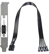 PC Power Switch Extension Cable with PCIe Bracket (11.8 inch), 9-Pin Front Panel Header Adapter –...