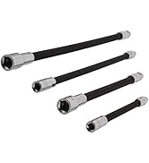 ABN Flexible Socket Extension Cables - 4pc Flex Socket Extension Bar Set 1/4in and 3/8in Drive Li...
