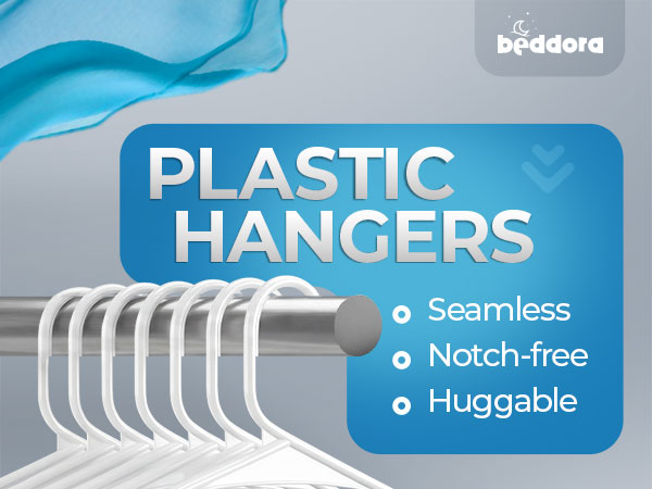 white plastic hangers
