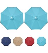HealSmart 9' Patio Umbrella Replacement Canopy Cover with 8 Ribs, Outdoor Table Market Yard Umbre...