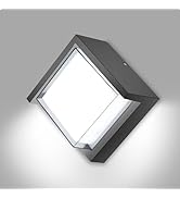 BIRITALO LED Porch Lights Wall Mount 12W 6500K Wall Sconce Double-Layer Cover Exterior LED Wall L...