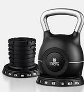 LifePro 7-in-1 Adjustable Kettlebell – PowerStone, Die-Cast Aluminum & Steel, Space-Saving Set wi...
