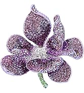 EVER FAITH Women's Austrian Crystal Orchid Flower Petal Brooch