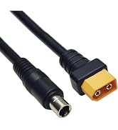 1pc Black 15cm Flexible 14AWG Power Adapter Cable XT60 to DC8020 Connectors for Batteries and Dro...