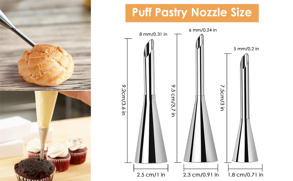 cake cream icing piping nozzle tips puff dispenser pastry chef tool eclair large birthday