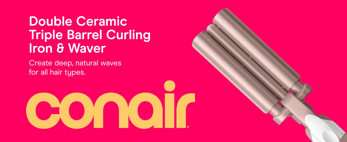 Double Ceramic Triple Barrel Curling Iron & Waver