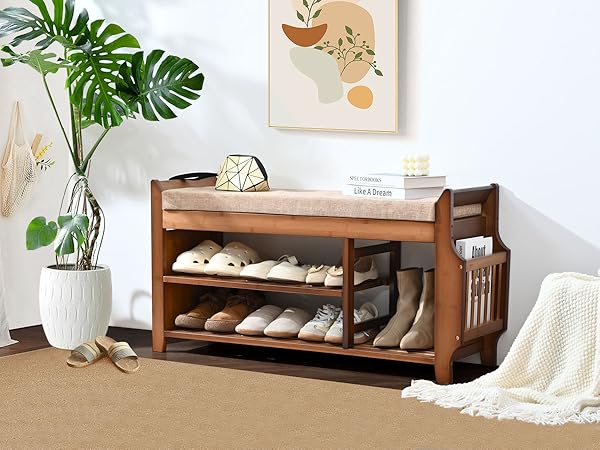 shoe bench in the living room