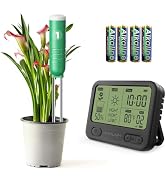 4-in-1 200ft Wireless Soil Moisture Meter for Plants with LCD Display, Tester for Moisture/Temper...