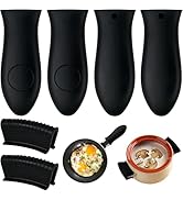 6 Pcs Silicone Pot Holders Set Cast Iron Handle Cover Heat Resistant Pot Handle Covers Potholder ...