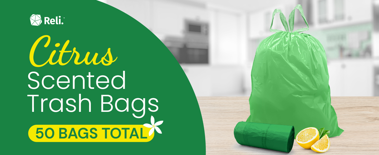 Citrus Scented Trash Bags 50 Bags Total