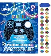 WERNNSAI Pin The Button on The Game Controller - Video Game Birthday Decorations for Boy Kids Gam...