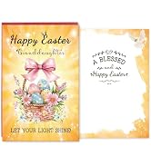 hvdler Granddaughter Happy Easter Card, Heartfelt Easter Card for Granddaughter, Girls Easter Gif...