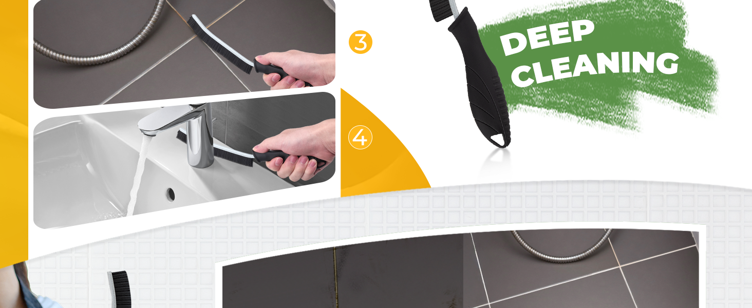 Deep cleaning brush for hard to reach areas