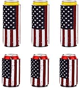 XINRUI Can Coolers Sleeves, 6 Pack Reusable Beer Bottle Cup Insulator 12 oz Neoprene Hot and Cold...