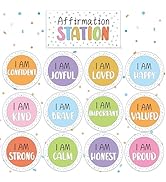 Pastel Affirmation Station Bulletin Board Set Positive Bulletin Board for Classroom Mirror Growth...