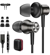 Jiunai USB C Earbuds for Samsung S24, Type C Wired Headphone with Mic in Ear Magnetic Noise Isola...