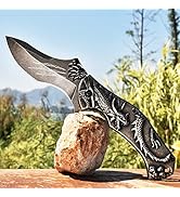 Pocket Knife for Men, Folding Knife With Clip & 3D DRAGON Relief, Embossed Edc Knife For Men Outd...