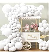 APLANET 150pcs White Balloons Different Sizes 18 12 10 5 Inch, Latex Balloons for White Themed Bi...
