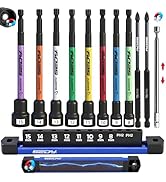 11PCS Magnetic Extra Long Nut Driver Set, Metric 8-15mm, 6" Impact Nut Drivers with PH2 Bits, 1.5...